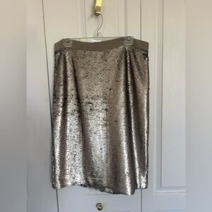 Banana Republic Silver Sequin Pencil Skirt
